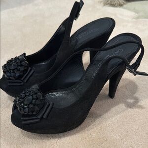 Women's Black Slingback Heels